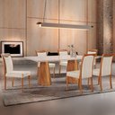 Ver imagem 2 de Mesa Noronha 180cm Tampo com Vidro Laqueado com 6 Cadeiras Munique
