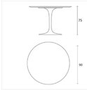 Ver imagem 2 de Mesa de Jantar Tulipa Saarinen Redonda 90cm Tampo Freijó Base Preta