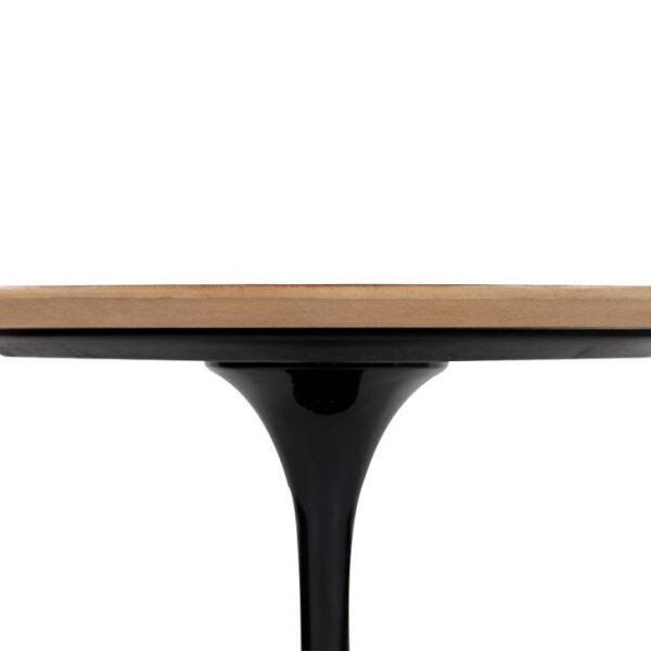 Mesa de Jantar Tulipa Saarinen Redonda 90cm Tampo Freijó Base Preta - 3