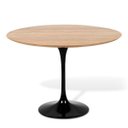 Ver imagem 1 de Mesa de Jantar Tulipa Saarinen Redonda 90cm Tampo Freijó Base Preta