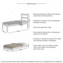 Ver imagem 3 de Bicama de Madeira Maciça com Colchão Incluso Multimóveis Cr35258 Branco