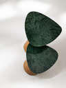 Ver imagem 4 de Kit Mesas Laterais Mármore Verde Guatemala 50cm e 40cm - Cone Freijó