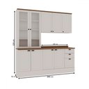 Ver imagem 4 de Cozinha Completa Iluminata 9 Portas 3 Gavetas 100% Mdf com Vidro Branco/ébano - Genialflex