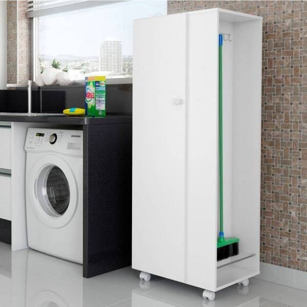 Armário Lavanderia 1 Porta Dubai Branco - Bertoli Móveis