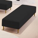 Ver imagem 2 de Puff Decorativo Sala de Estar Bali W01 Pés Palito 210x60cm Suede Preto - Lyam Decor