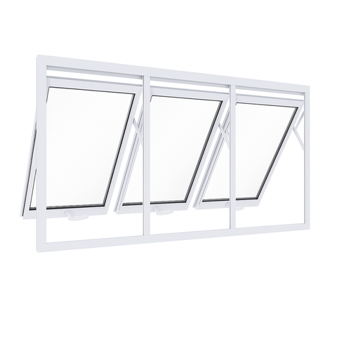 Janela Maxim Ar 3 Seções Aluminio Branco Linha 25 - 80x150