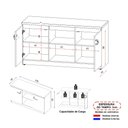 Ver imagem 6 de Armário para Escritório Baixo 2 Portas com Chave 3 Prateleiras Yaris Yar1373 Office Marrom/preto