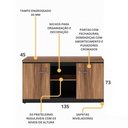 Ver imagem 4 de Armário Baixo para Escritório 2 Portas com Chave Yaris Marrom/Preto - Gebb Work