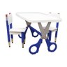 Conjunto Mesa e 2 Cadeiras Infantil Formato Lápis Tesoura:azul - 1