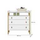 Ver imagem 2 de Jogo de Quarto Infantil Fantasia Cômoda e Berço Mini Cama Branco Acetinado - Qmovi