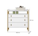 Ver imagem 2 de Jogo de Quarto Infantil Fantasia Cômoda e Berço Mini Cama Branco Acetinado - Qmovi