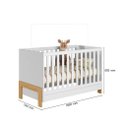Ver imagem 3 de Jogo de Quarto Infantil Fantasia Cômoda e Berço Mini Cama Branco Acetinado - Qmovi