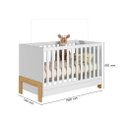 Ver imagem 3 de Jogo de Quarto Infantil Fantasia Cômoda e Berço Mini Cama Branco Acetinado - Qmovi