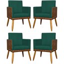Ver imagem 1 de Kit 4 Poltronas Modernas Lis Corino e Pé 30cm - Verde Suede Corino