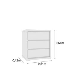 Mesa de Cabeceira 3 Gavetas Stillus - 3 Mesa de Cabeceira 3 Gavetas Stillus - 3