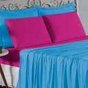 Ver imagem 3 de Jogo Cama Casal Nobre 4 Peças Lençol Elástico 30cm Altura 100% Algodão Turquesa Pink