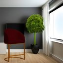 Ver imagem 2 de Poltrona Estilo Banqueta Decorativa Mia Tecido em Suede Base Metal Bronze - Estopar Poltrona Mia Sue