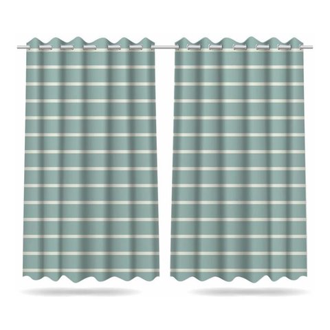 Cortina Infantil Listrada Verde Tecido Premium 2,60x1,50m