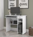 Ver imagem 2 de Mesa para Computador Viena 1 Gaveta Space Cor Branco - Jm Casa Dos Móveis