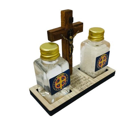 Kit Sacramental Medalha de São Bento - Água Sal e Crucifixo Fornecedor 30 4031