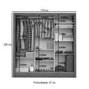 Ver imagem 4 de Guarda-roupa Solteiro Bologna 3 Portas de Correr com Espelho Branco - Pnr Móveis