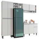 Ver imagem 1 de Cozinha Compacta Julieta Balcão 3 Portas + Paneleiro 4 Portas Branco - Bela Móveis