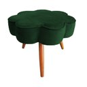 Ver imagem 1 de Puff Decorativo Pés Palito Aurora Veludo - Estopar Puff Aurora Veludo Veludo Verde