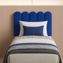 Ver imagem 5 de Cabeceira Solteiro Design Nuvem 45cm 5 Placas em Suede Macio:azul Marinho