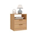 Ver imagem 2 de Mesa de Cabeceira Divino em Mdf 56,7x65cm 2 Gavetas Olmo 1156