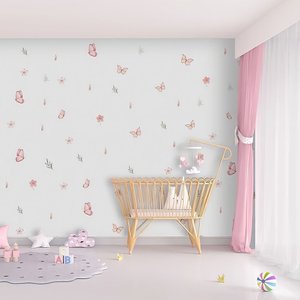 30 Adesivos de Parede Borboletas e Flores Decoração Infantil