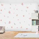 Ver imagem 2 de 30 Adesivos de Parede Borboletas e Flores Decoração Infantil