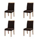 Ver imagem 1 de Kit 4 Cadeiras Decorativas Sala de Jantar Luxo Anita Facto Marrom - Mozzelar
