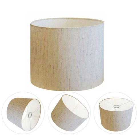 Cúpula Abajur e Luminária Cilíndrica Vivare Cp-7013 Ø30x30cm - Bocal Nacional Linho Bege