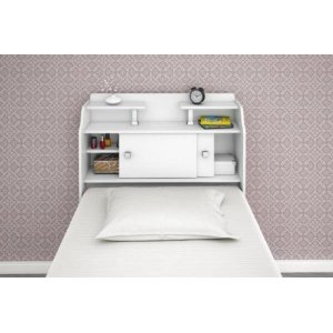 Cabeceira Box Solteiro Elisa Branco ou Branco/Preto