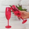 Taça Para Espumante Champagne 280ml Poliestireno Vermelho Translúcido Ou - 7