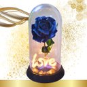 Ver imagem 6 de Luminária Love a Rosa Encantada Azul 28 Cm Presente de Natal Presente para Namorada Amor Lindo Bouti