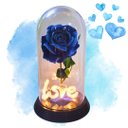 Ver imagem 3 de Luminária Love a Rosa Encantada Azul 28 Cm Presente de Natal Presente para Namorada Amor Lindo Bouti