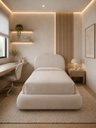 Ver imagem 5 de Cama Estofada Solteiro com Cabeceira Design Moderno e Sofisticado com Peseira