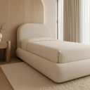 Ver imagem 4 de Cama Estofada Solteiro com Cabeceira Design Moderno e Sofisticado com Peseira