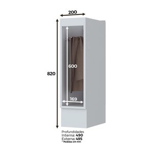 Balcão Modulado 20cm Porta Toalha Emily Henn (sem Tampo)