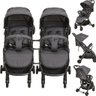 Carrinho para Gemeos Compacto Passeio Kiddo Road Melange Preto - 2