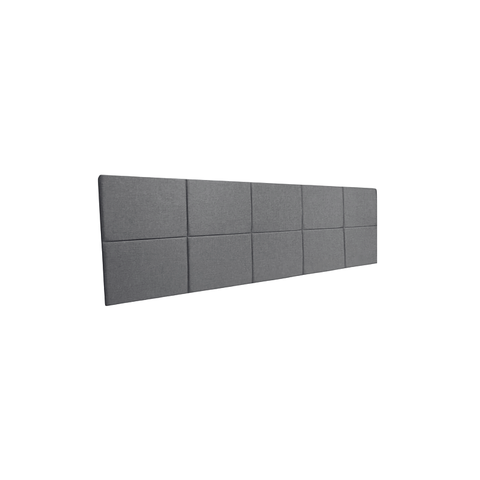 Cabeceira Estofada Queen 10 Blocos Não É Segredo Suede Liso Cinza 160x60