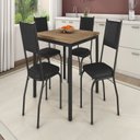Ver imagem 1 de Conjunto Sala de Jantar Mesa Quadrada 90cm Tampo BP com 4 Cadeiras Adriana Preto/Demolição