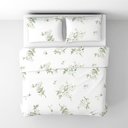 Ver imagem 1 de Jogo de Cama Lençol Queen Branco com Flores Verde 4 Peças