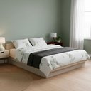 Ver imagem 2 de Jogo de Cama Lençol Queen Branco com Flores Verde 4 Peças