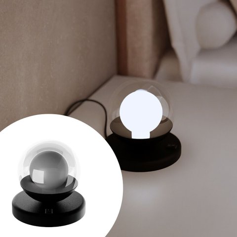 Abajur Luminária de Mesa Dama Interruptor e Globo e Lâmpada Branco Frio Decoração Casa Sala Quarto