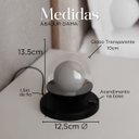 Ver imagem 3 de Abajur Luminária de Mesa Dama Interruptor e Globo e Lâmpada Branco Frio Decoração Casa Sala Quarto