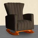 Ver imagem 2 de Conjunto 2 Poltronas Estofadas de Balanço Melinda Veludo Marrom - LM DECOR