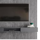 Ver imagem 6 de Painel Ripado 225cm Para TV 75 Polegadas Bless 2.3 Lukaliam Cimento Queimado