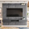 Painel Ripado 225cm Para TV 75 Polegadas Bless 2.3 Lukaliam Cimento Queimado - 7
